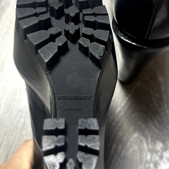 Burberry Black Prorsum Leather Monk Double Buckle Platform Wedge - Picture 8 of 12